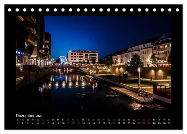 Produktbild: Sch&ouml;nes Kleve bei Tag und Nacht (Tischkalender 2026 DIN A5 quer), CALVENDO Monatskalender