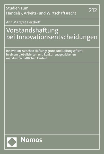 Produktbild: Vorstandshaftung bei Innovationsentscheidungen