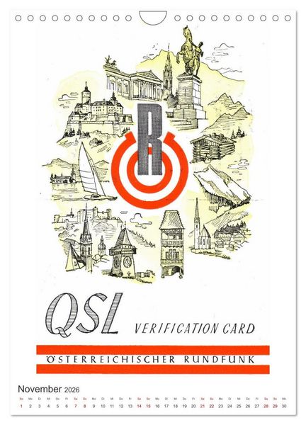 Produktbild: Radio Nostalgie - Empfangsbest&auml;tigungskarten internationaler Rundfunkstationen (Wandkalender 2026 DIN A4 hoch), CALVENDO Monatskalender