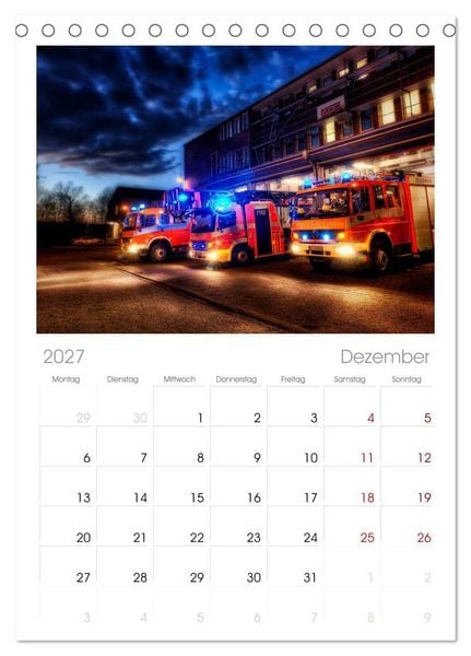 Produktbild: Tischplaner 2027 - Feuerwehr und Rettungsdienst (A5 Tischkalender zum Aufstellen) CALVENDO