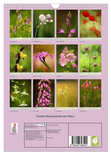 Produktbild: Florale Meisterwerke der Natur (Wandkalender 2026 DIN A4 hoch), CALVENDO Monatskalender