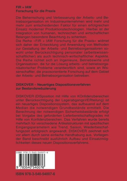 Produktbild: DISKOVER Neuartiges Dispositionsverfahren zur Bestandsreduzierung