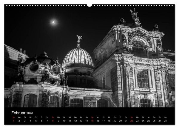 Produktbild: Dresden - Elbflorenz bei Nacht (hochwertiger Premium Wandkalender 2026 DIN A2 quer), Kunstdruck in Hochglanz