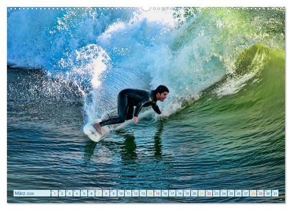 Produktbild: Surfen - Wasser, Wind und coole Typen (hochwertiger Premium Wandkalender 2026 DIN A2 quer), Kunstdruck in Hochglanz