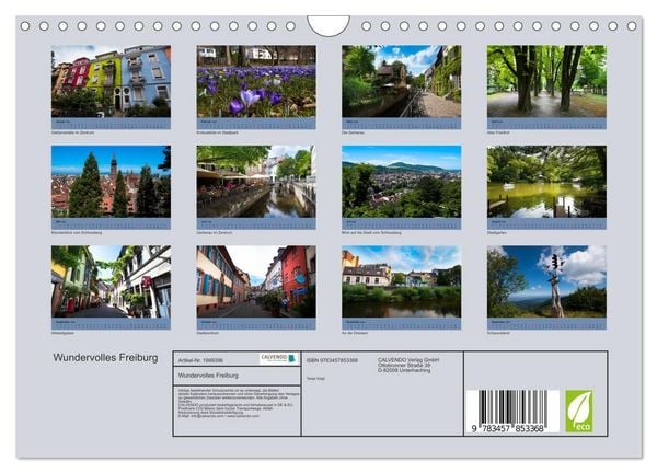Produktbild: Wundervolles Freiburg (Wandkalender 2026 DIN A4 quer), CALVENDO Monatskalender