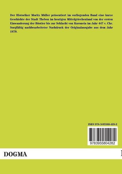 Produktbild: Geschichte Thebens von der Einwanderung der Boioter bis zur Schlacht bei Koroneia