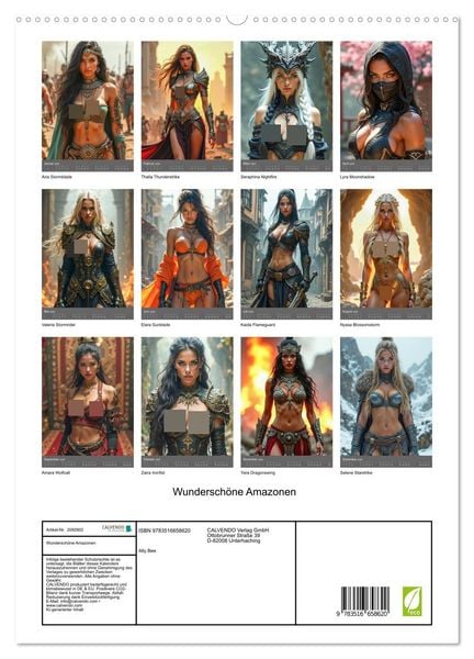 Produktbild: Wundersch&ouml;ne Amazonen (hochwertiger Premium Wandkalender 2026 DIN A2 hoch), Kunstdruck in Hochglanz