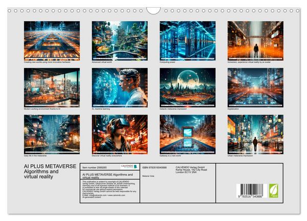 Produktbild: AI PLUS METAVERSE Algorithms and virtual reality (Wall Calendar 2026 DIN A3 landscape), CALVENDO 12 Month Wall Calendar