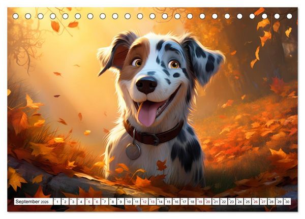 Produktbild: Lustige Comic Hunde (Tischkalender 2026 DIN A5 quer), CALVENDO Monatskalender