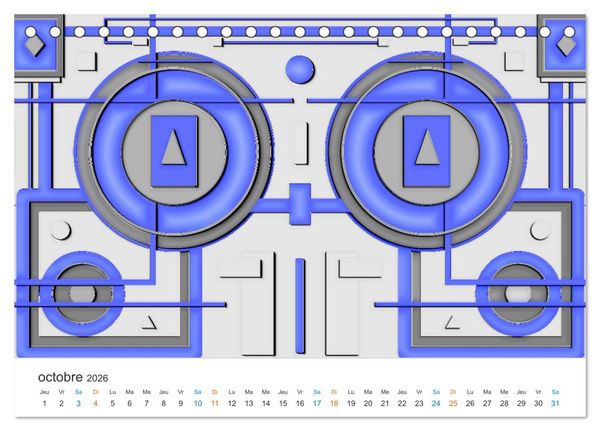 Produktbild: L'art abstrait aux mille facettes (Calendrier de bureau 2026 DIN A5 vertical), CALVENDO calendrier mensuel