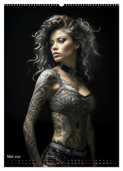 Produktbild: Tattoo Kunst auf der Haut (hochwertiger Premium Wandkalender 2026 DIN A2 hoch), Kunstdruck in Hochglanz