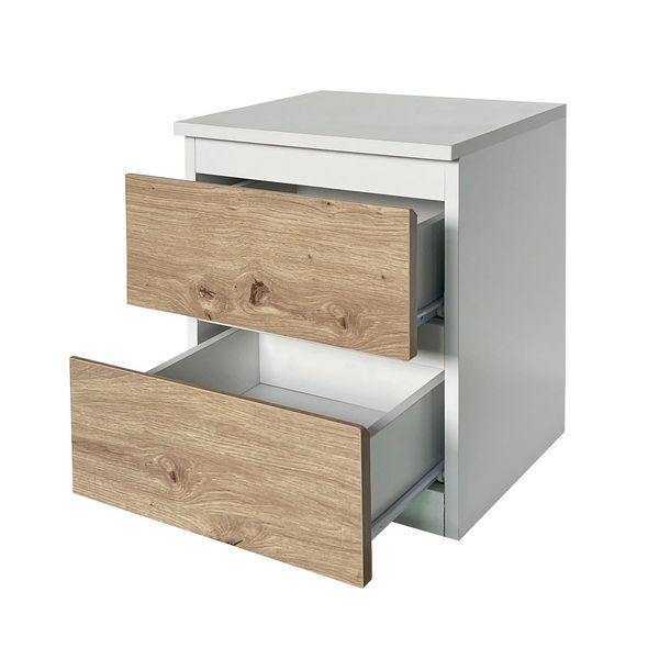 Produktbild: HTI-Living Kommode Thekla 2 Schubladen wei&szlig;-artisaneiche