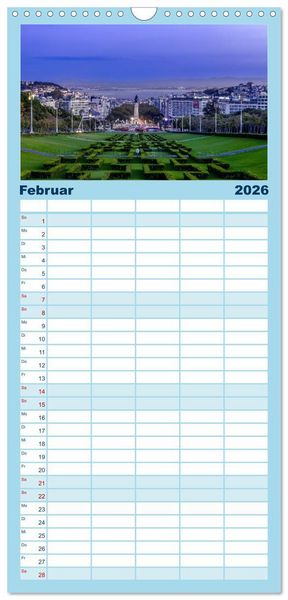 Produktbild: Familienplaner 2026 - Eine Stadt voller Charme - Lissabon mit 5 Spalten (Wandkalender, 21 x 45 cm) CALVENDO