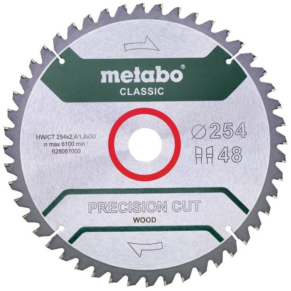 Metabo precision cut wood - classic 628061000 Kreissägeblatt 254 x 30 mm Zähneanzahl: 48 1 St.