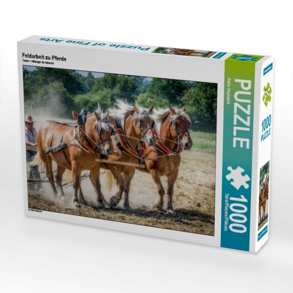 Produktbild: CALVENDO Puzzle Feldarbeit zu Pferde | 1000 Teile Lege-Gr&ouml;&szlig;e 64x48cm Foto-Puzzle f&uuml;r gl&uuml;ckliche Stunden