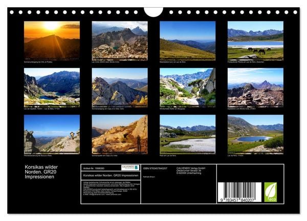 Produktbild: Korsikas wilder Norden. GR20 Impressionen (Wandkalender 2026 DIN A4 quer), CALVENDO Monatskalender