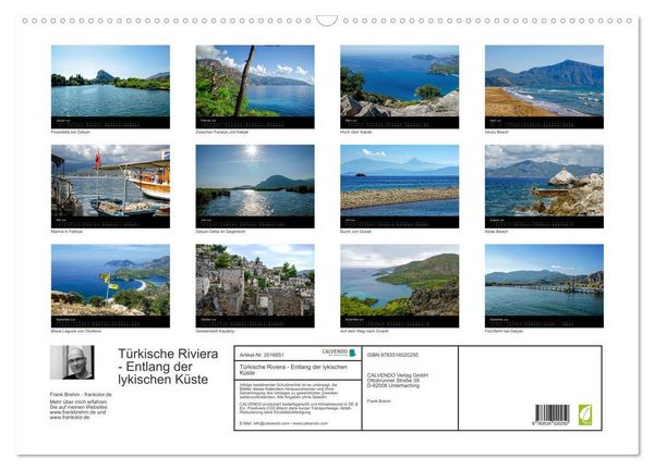 Produktbild: T&uuml;rkische Riviera - Entlang der lykischen K&uuml;ste (Wandkalender 2026 DIN A2 quer), CALVENDO Monatskalender