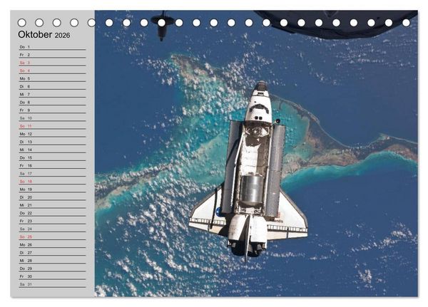 Produktbild: Space Shuttle. Impressionen aus der Raumfahrt (Tischkalender 2026 DIN A5 quer), CALVENDO Monatskalender