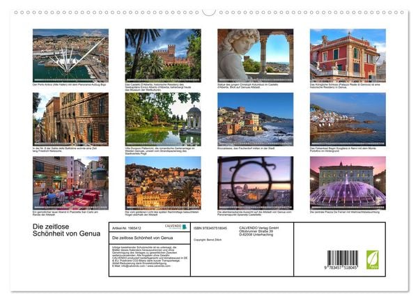 Produktbild: Die zeitlose Sch&ouml;nheit von Genua (hochwertiger Premium Wandkalender 2026 DIN A2 quer), Kunstdruck in Hochglanz