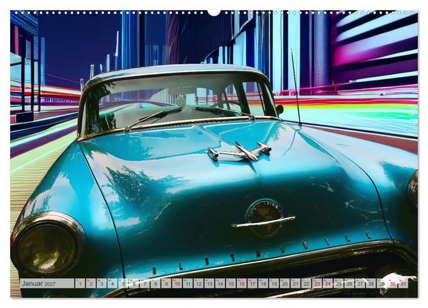 Produktbild: US Classic Cars im Jet-Age (hochwertiger Premium Wandkalender 2027 DIN A2 quer), Kunstdruck in Hochglanz