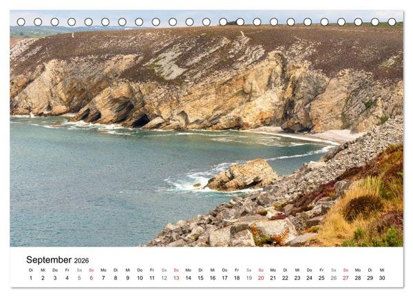 Produktbild: K&uuml;sten der Normandie und der Bretagne (Tischkalender 2026 DIN A5 quer), CALVENDO Monatskalender