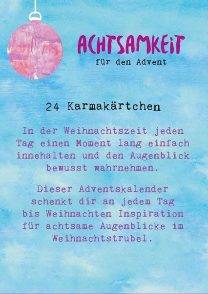 Produktbild: Achtsamkeit f&uuml;r den Advent