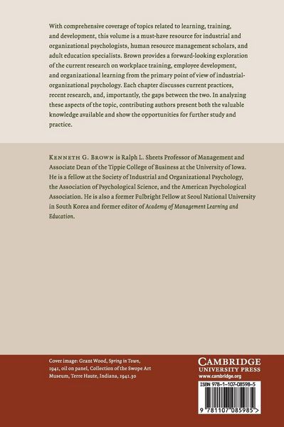 Produktbild: The Cambridge Handbook of Workplace Training and Employee Development