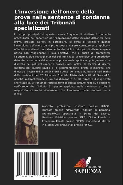 Produktbild: L'inversione dell'onere della prova nelle sentenze di condanna alla luce dei Tribunali specializzati