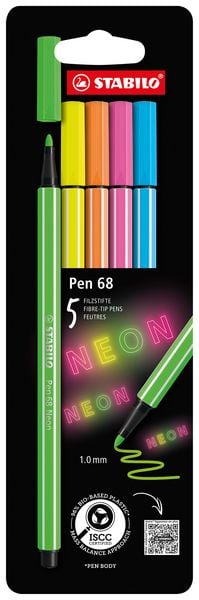 Produktbild: STABILO Pen 68 5er Etui NEON