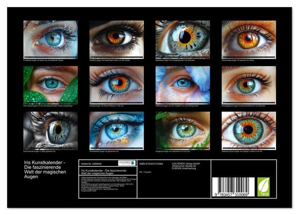 Produktbild: Iris Kunstkalender - Die faszinierende Welt der magischen Augen (Wandkalender 2026 DIN A4 quer), CALVENDO Monatskalender
