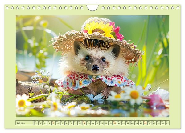 Produktbild: Zauberhafte Igel-Models. Blumiger Stil in der Natur (Wandkalender 2026 DIN A4 quer), CALVENDO Monatskalender