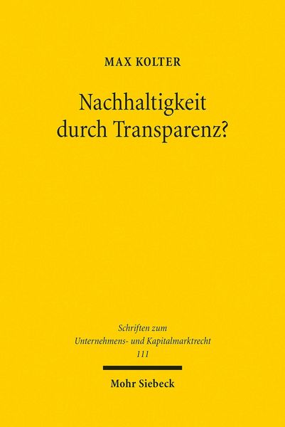 Produktbild: Nachhaltigkeit durch Transparenz?