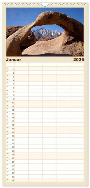Produktbild: Familienplaner 2026 - Kalifornien USA mit 5 Spalten (Wandkalender, 21 x 45 cm) CALVENDO