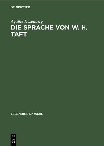 Produktbild: Die Sprache von W. H. Taft