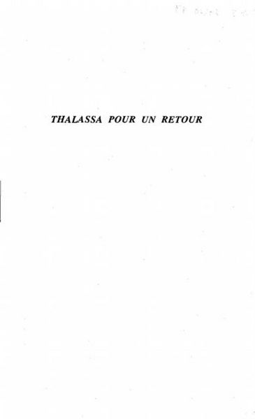 Produktbild: Thalassa Pour Un Retour