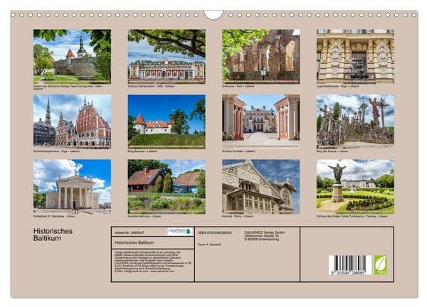 Produktbild: Historisches Baltikum (Wandkalender 2027 DIN A3 quer), CALVENDO Monatskalender