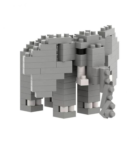 Produktbild: BRIXIES 200289 - Elefant, 3D Konstruktionsbausatz aus Ministeinen, 111 Teile