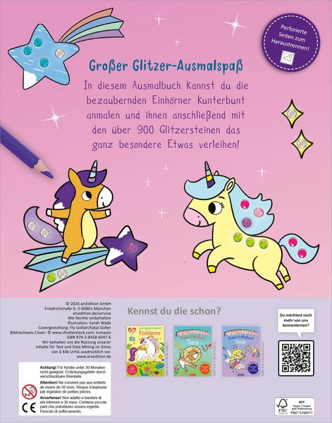 Produktbild: Diamant-Malbuch Einh&ouml;rner