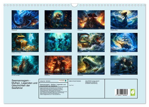 Produktbild: Seemannsgarn - Mythen, Legenden und Geschichten der Seefahrer (Wandkalender 2026 DIN A3 quer), CALVENDO Monatskalender