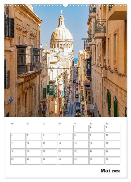 Produktbild: Valletta - K&uuml;stenstadt mit Charme (Wandkalender 2026 DIN A2 hoch), CALVENDO Monatskalender