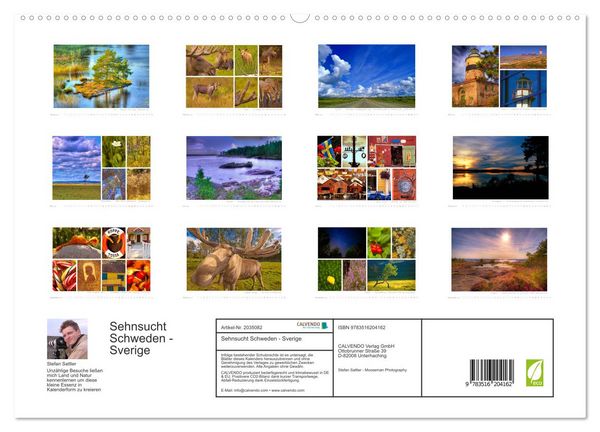 Produktbild: Sehnsucht Schweden - Sverige (hochwertiger Premium Wandkalender 2026 DIN A2 quer), Kunstdruck in Hochglanz
