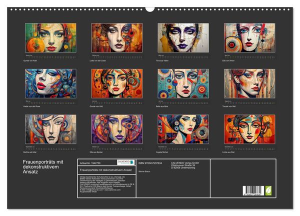 Produktbild: Frauenportr&auml;ts mit dekonstruktivem Ansatz (Wandkalender 2026 DIN A2 quer), CALVENDO Monatskalender
