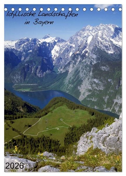 Produktbild: Idyllische Landschaften in Bayern (Tischkalender 2026 DIN A5 hoch), CALVENDO Monatskalender