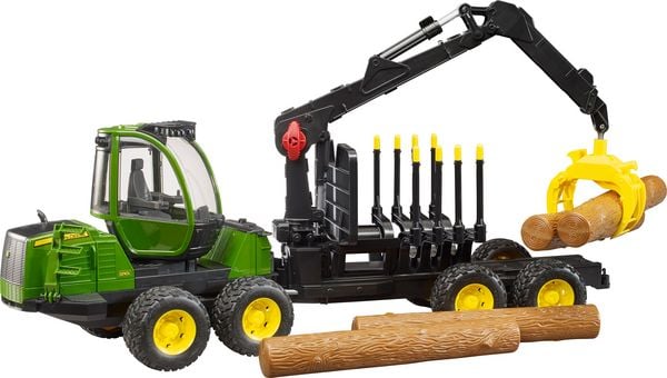 Produktbild: Bruder - John Deere 1210E - R&uuml;ckzug mit 4 Baumst&auml;mmen und Holzgreifer