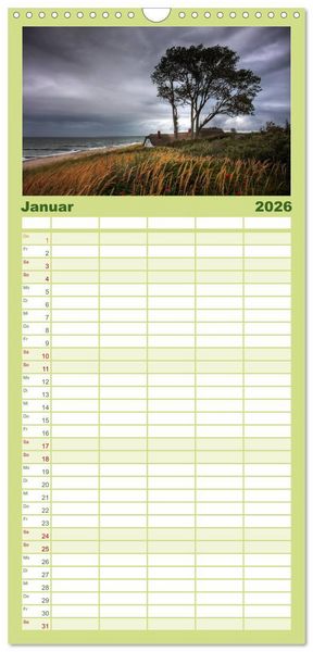 Produktbild: Familienplaner 2026 - Ostsee Sehnsucht mit 5 Spalten (Wandkalender, 21 x 45 cm) CALVENDO