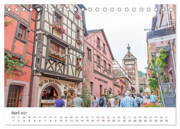 Produktbild: Elsass - von Stra&szlig;burg bis Colmar, zwischen Rhein und Vogesen (Tischkalender 2027 DIN A5 quer), CALVENDO Monatskalender