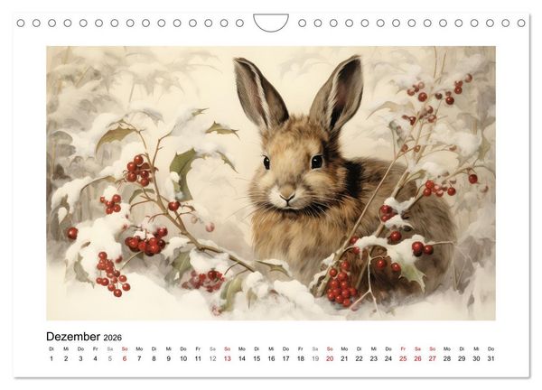 Produktbild: Hasenliebe (Wandkalender 2026 DIN A4 quer), CALVENDO Monatskalender