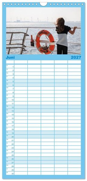 Produktbild: Familienplaner 2027 - Moin Borkum mit 5 Spalten (Wandkalender, 21 x 45 cm) CALVENDO