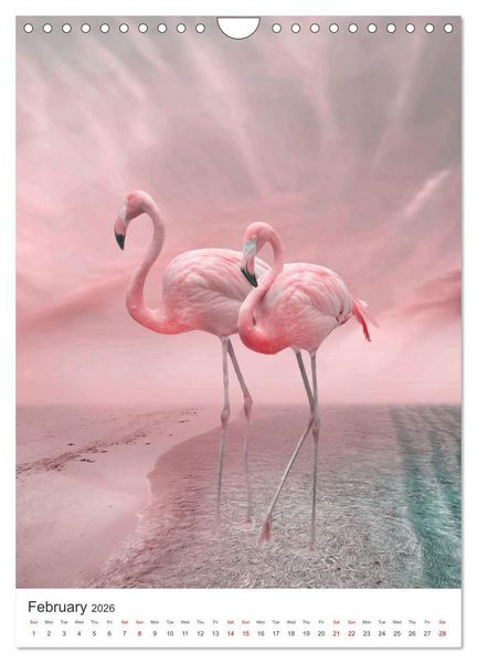 Produktbild: Flamingo and the sea (Wall Calendar 2026 DIN A4 portrait), CALVENDO 12 Month Wall Calendar