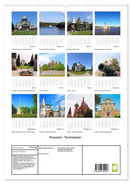 Produktbild: Russland - Terminplaner (hochwertiger Premium Wandkalender 2026 DIN A2 hoch), Kunstdruck in Hochglanz